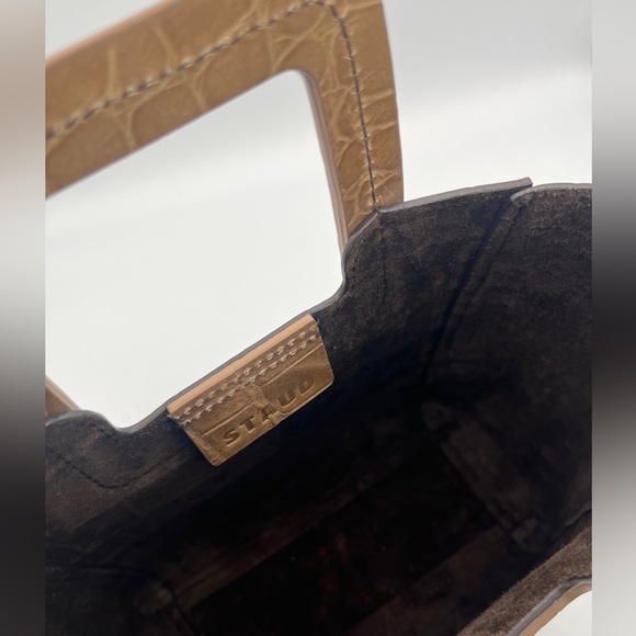 🌟SALE🌟 STAUD Brown leather CROC Mini Shirley with matching pouch. EUC. - Picture 8 of 11